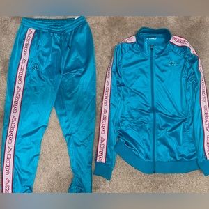 Kappa track suit blue/teal and red XL jacket L pants